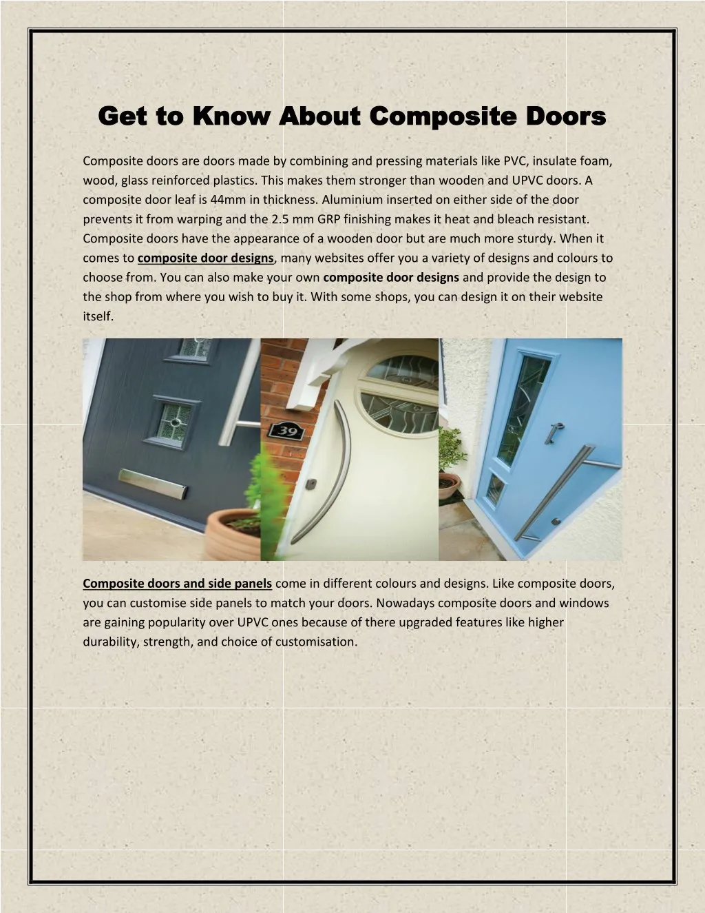 get get to know about composite doors to know