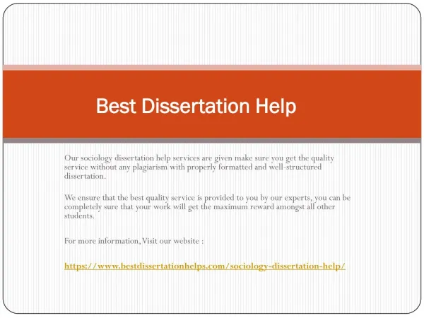 Sociology Dissertation Help UK | Best Dissertation Helps