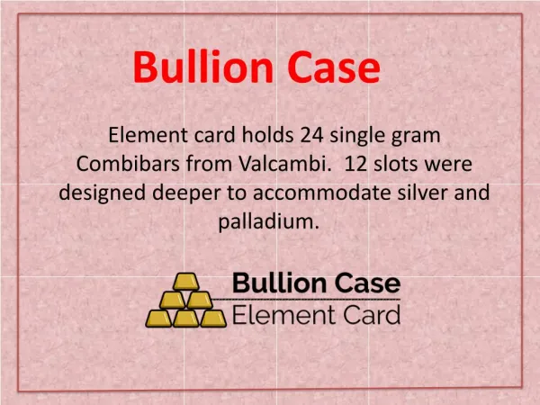 Element Card Bullion Case