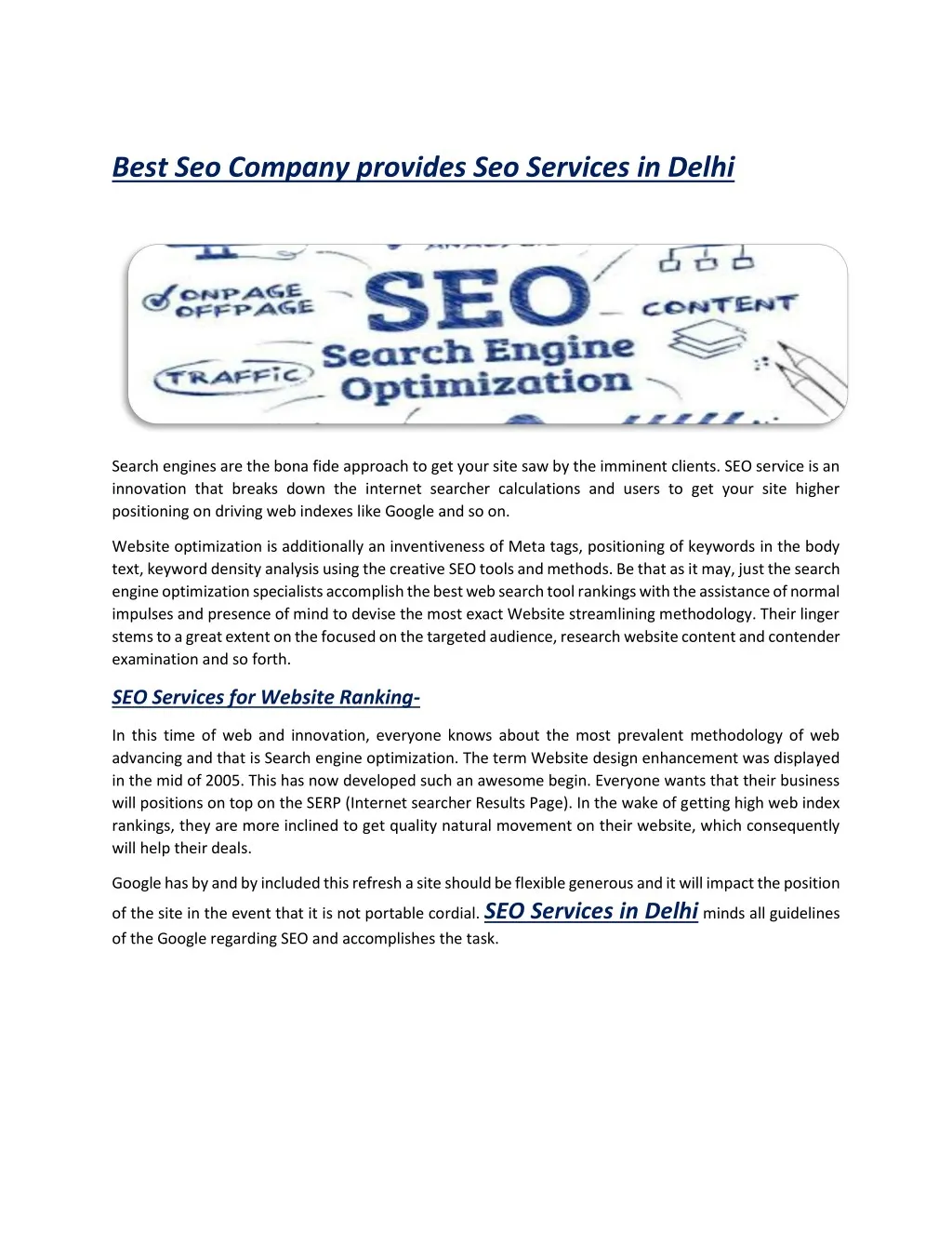 best seo company provides seo services in delhi