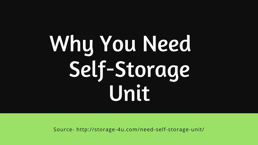 why you need self storage unit