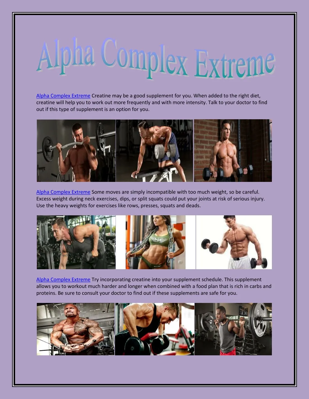 alpha complex extreme creatine may be a good