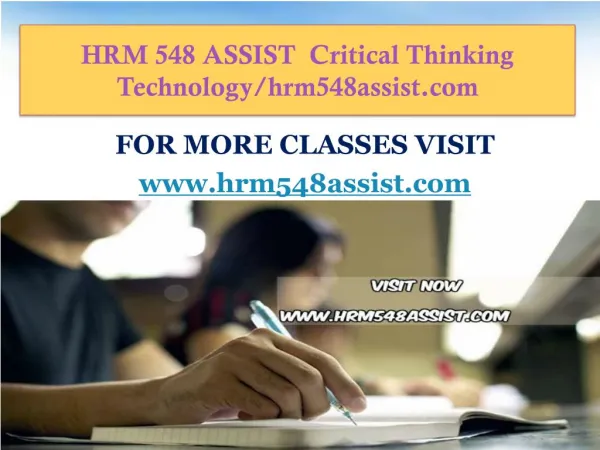 HRM 548 ASSIST Critical Thinking Technology/hrm548assist.com
