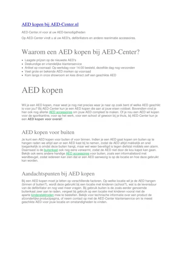 AED kopen bij AED-Center.nl