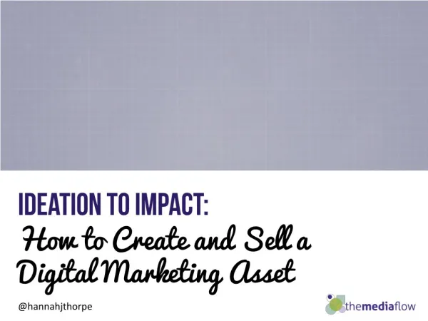 Ideation to Impact: How tro Create and Sell a Digital Asset #BrightonSEO