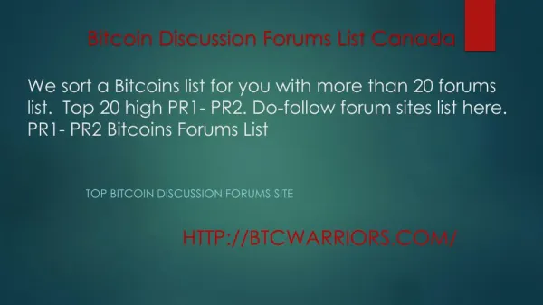 Cryptocurrency Forum Canada
