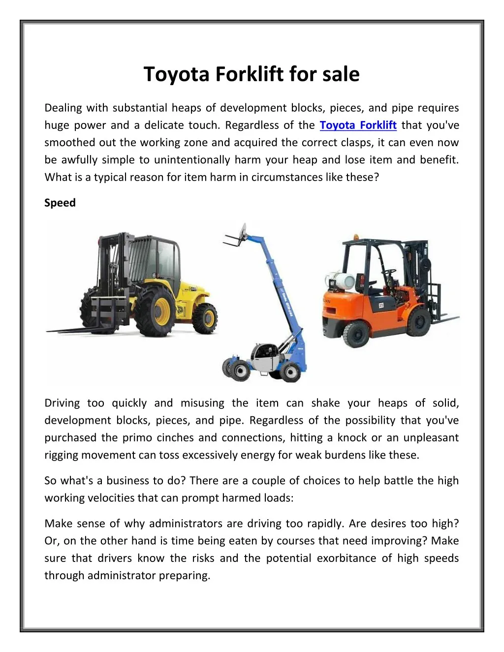 toyota forklift for sale