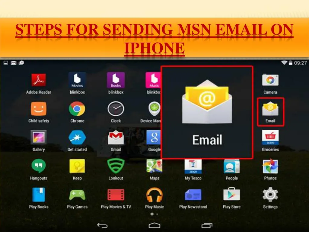 steps for sending msn email on iphone