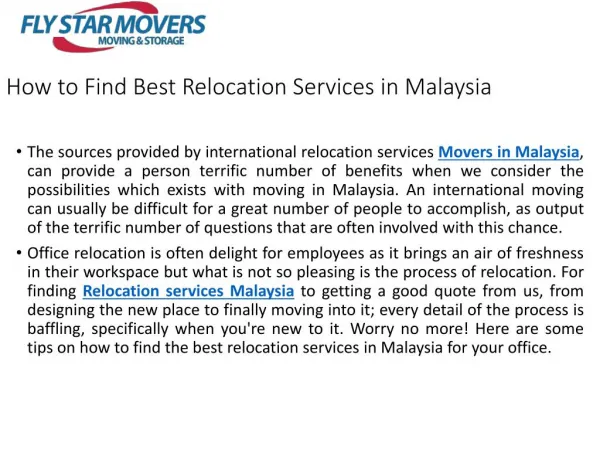 How to Find Best Relocation Services in Malaysia