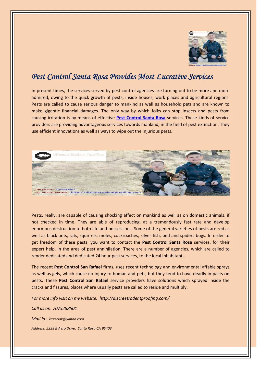 pest control santa rosa provides most lucrative