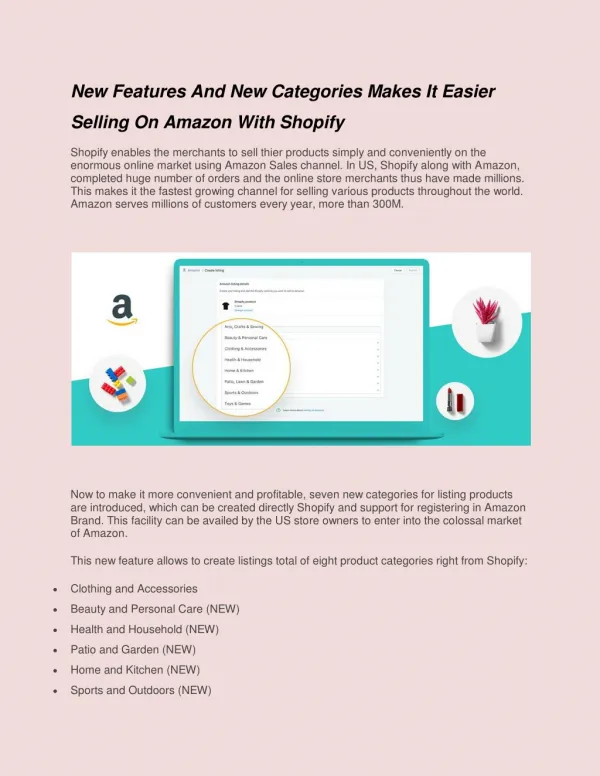 New Features And New Categories Makes It Easier Selling On Amazon With Shopify