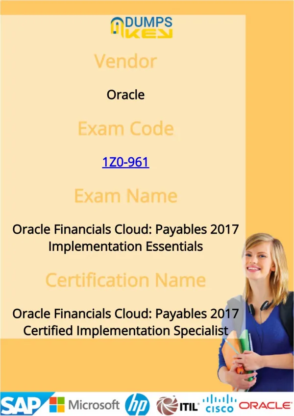 Oracle 1Z0-961 Dumps - Oracle Financials Cloud Payables 2017