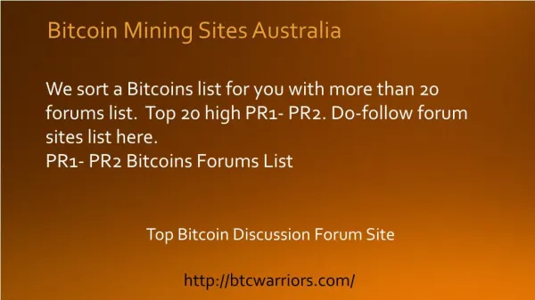 Bitcoin Mining Sites Australia