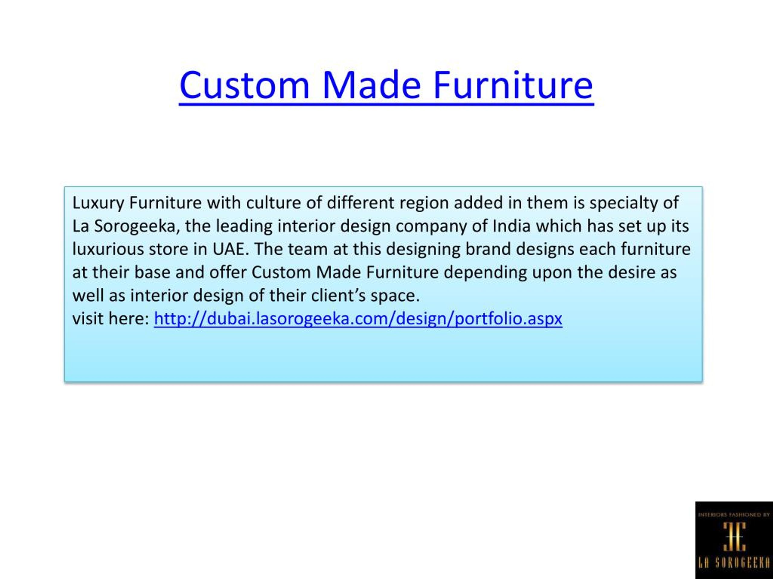 PPT - Custom Made Furniture PowerPoint Presentation, free download - ID ...