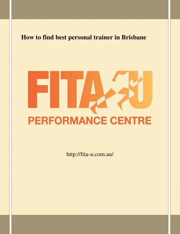How to find best personal trainer in brisbane