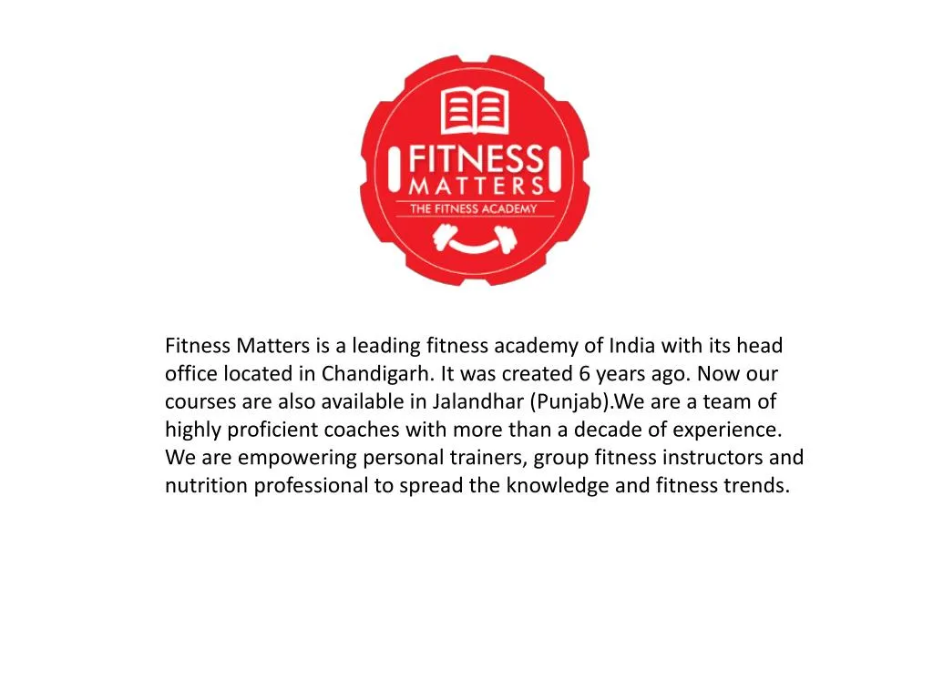 fitness matters is a leading fitness academy