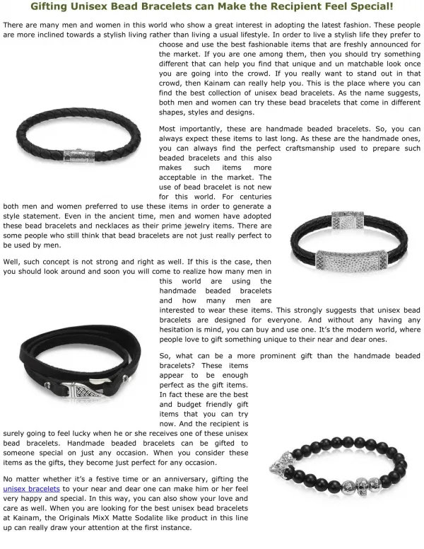 Gifting Unisex Bead Bracelets can Make the Recipient Feel Special!