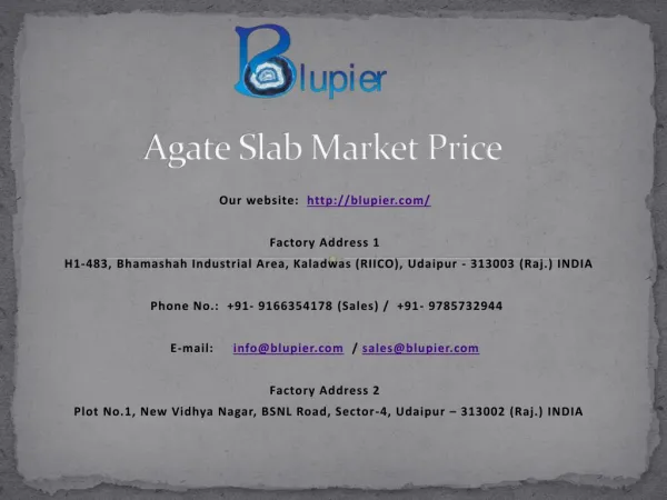 Agate Slab Market Price
