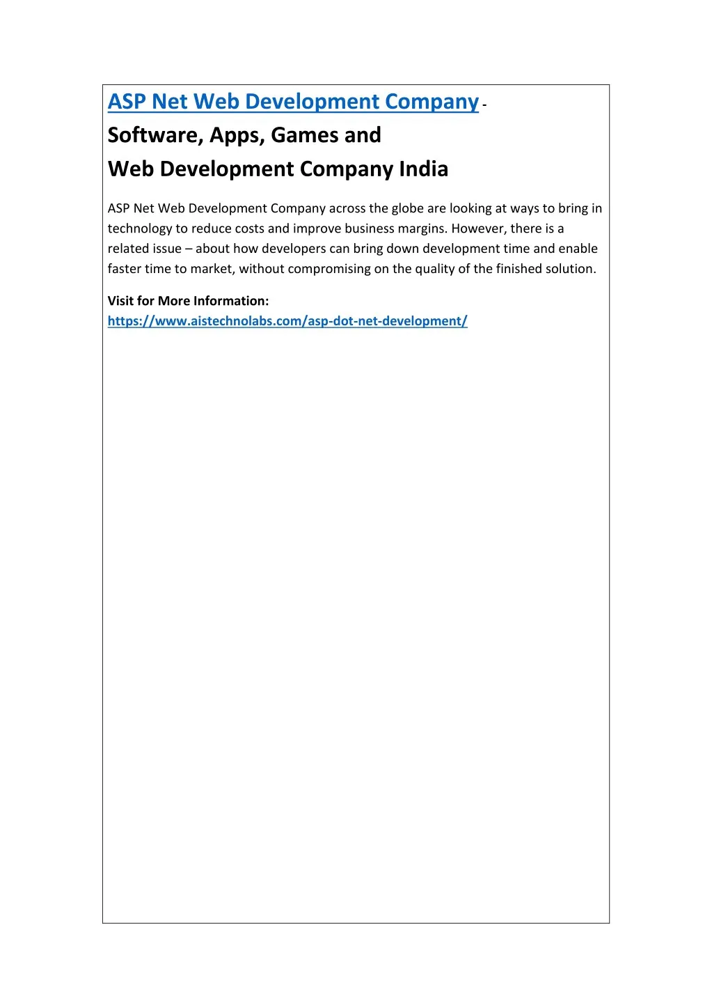 asp net web development company software apps