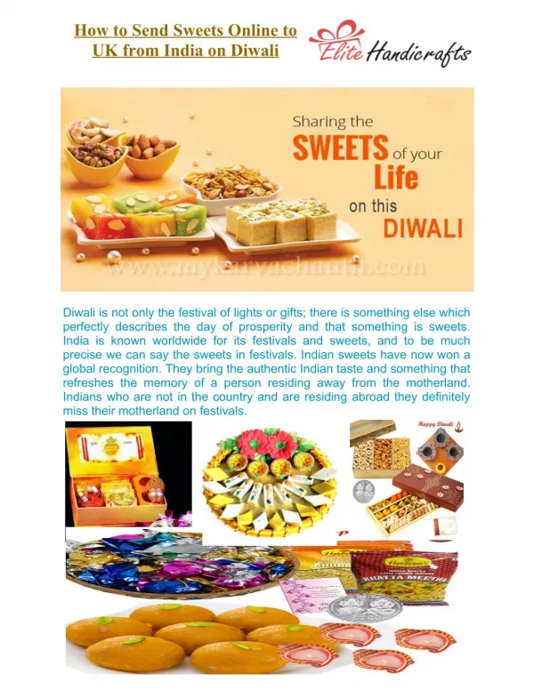 How to Send Sweets Online to UK from India on Diwali