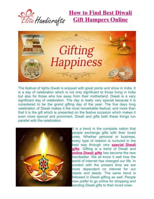 How to Find Best Diwali Gift Hampers Online