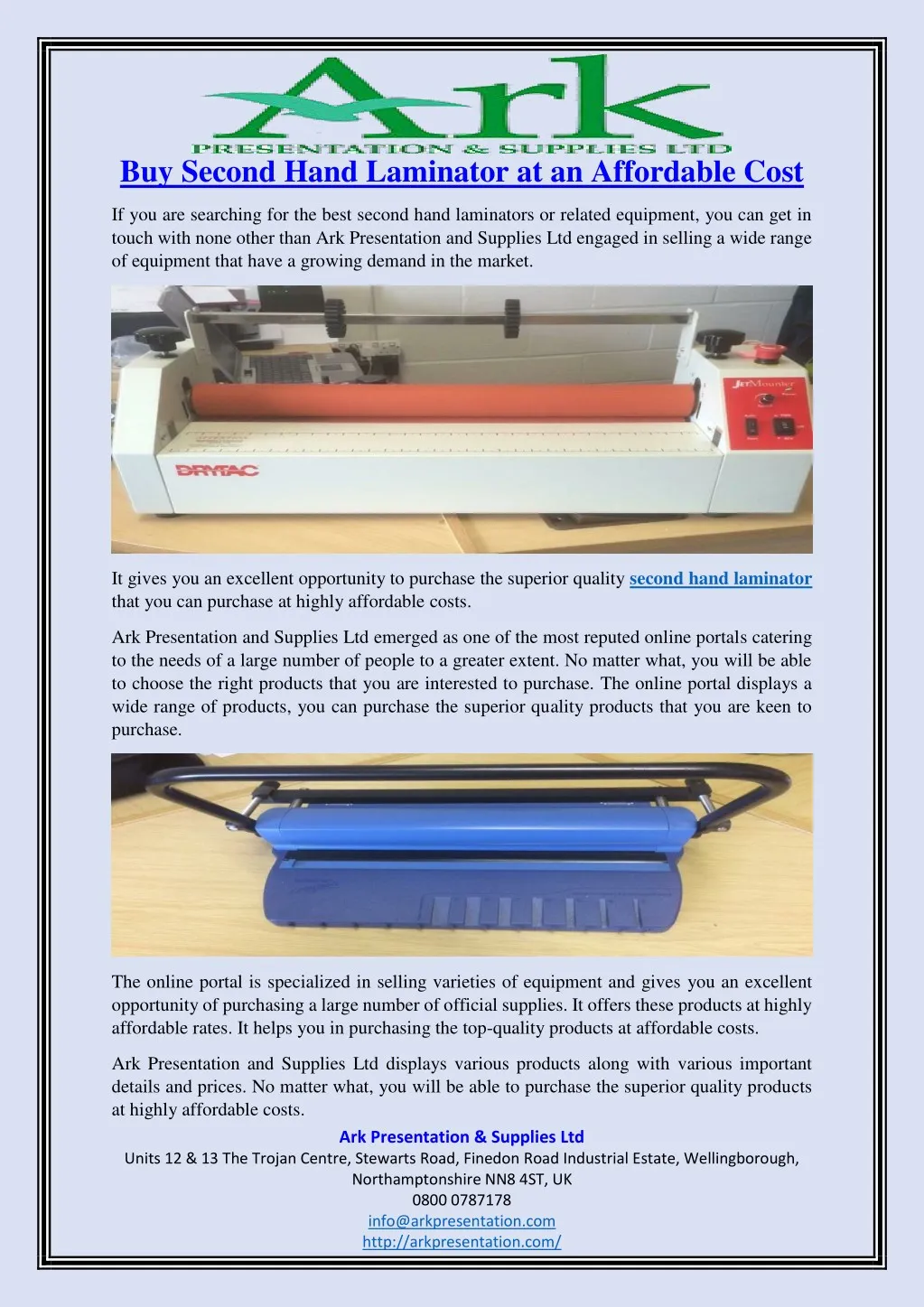 buy second hand laminator at an affordable cost