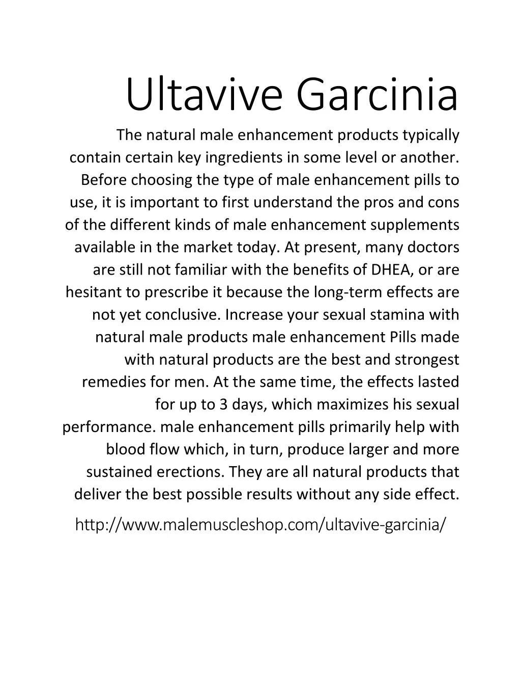 ultavive garcinia the natural male enhancement