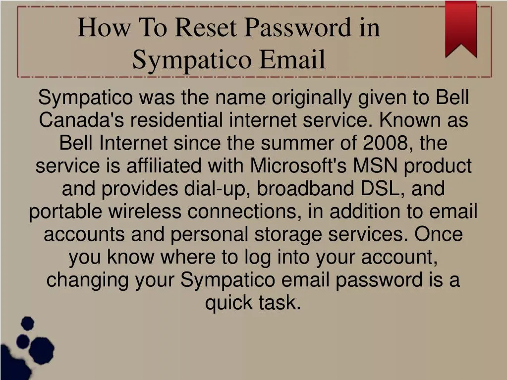 how to reset password in sympatico email