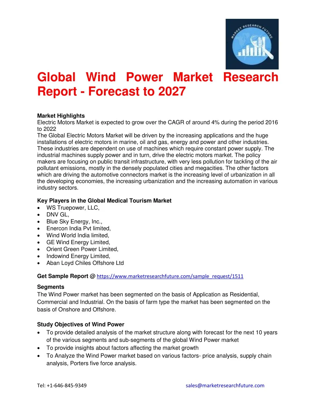 global wind power market research report forecast