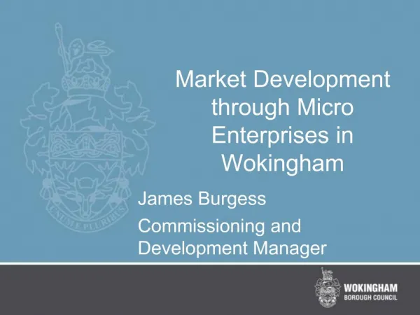 Market Development through Micro Enterprises in Wokingham