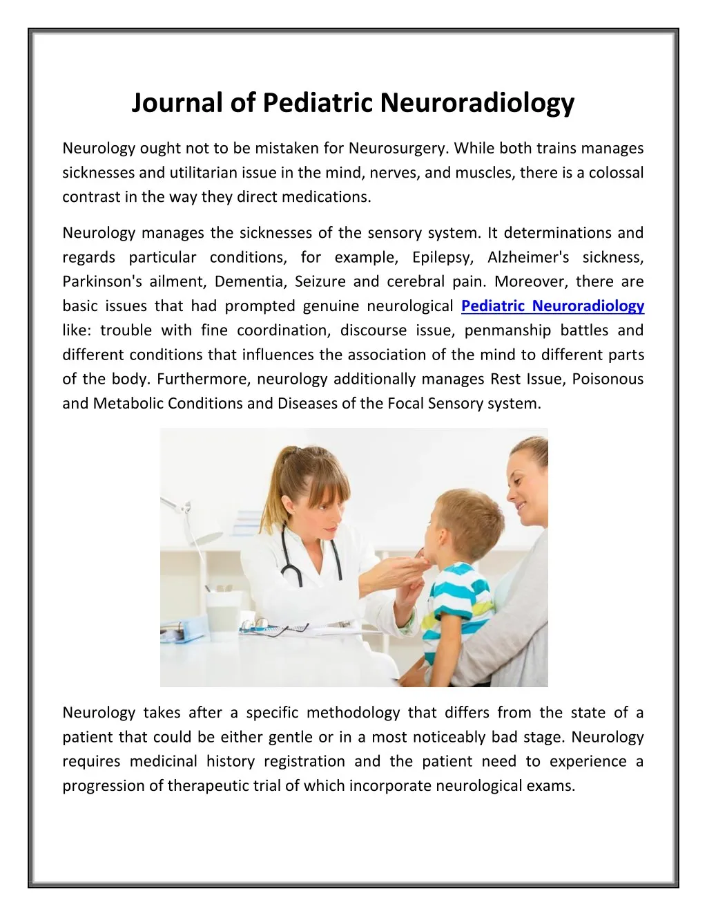journal of pediatric neuroradiology