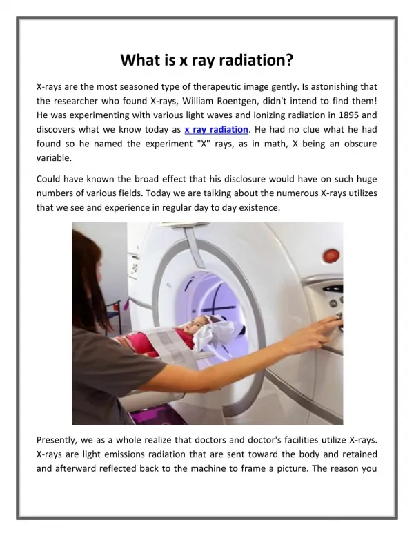 What is x ray radiation?