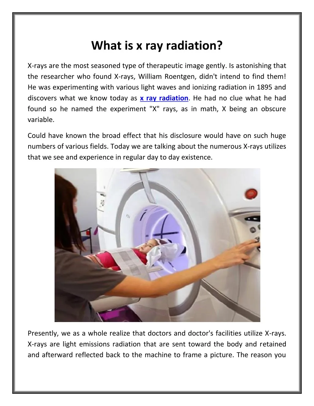 what is x ray radiation