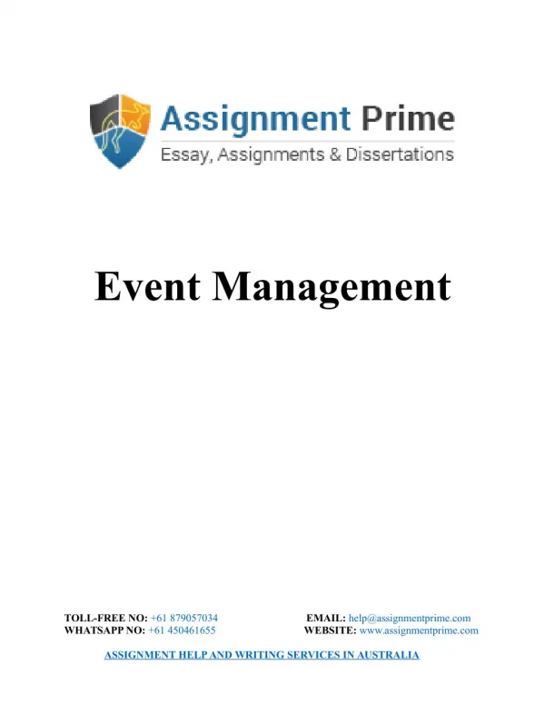 Event Management: Effective Planning and Execution