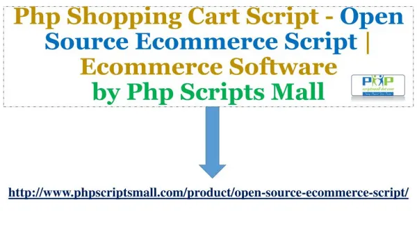 Open Source Ecommerce Script | Ecommerce Software