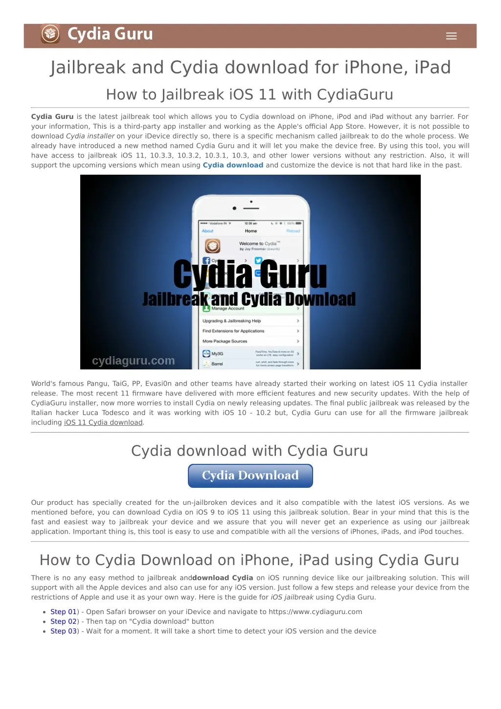 jailbreak and cydia download for iphone ipad