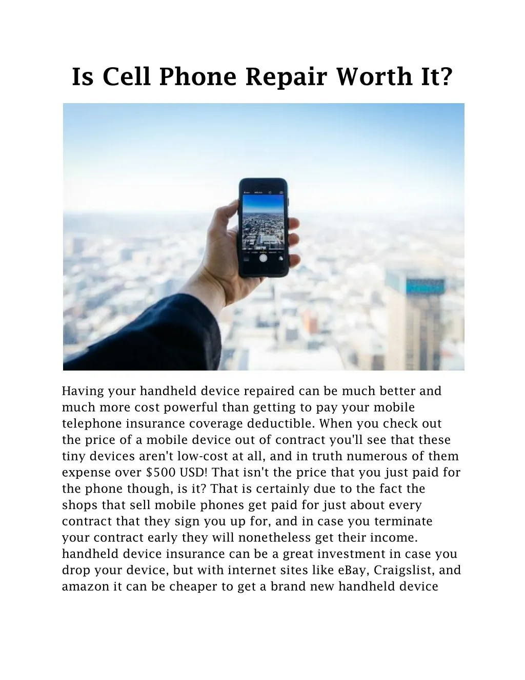 is cell phone repair worth it