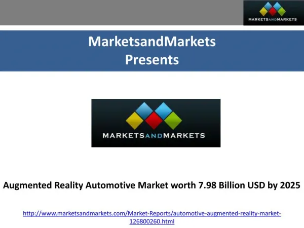 Augmented Reality Automotive Market worth 7.98 Billion USD by 2025