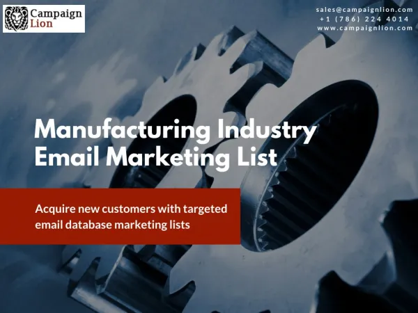 Manufacturing Industry Email Marketing List