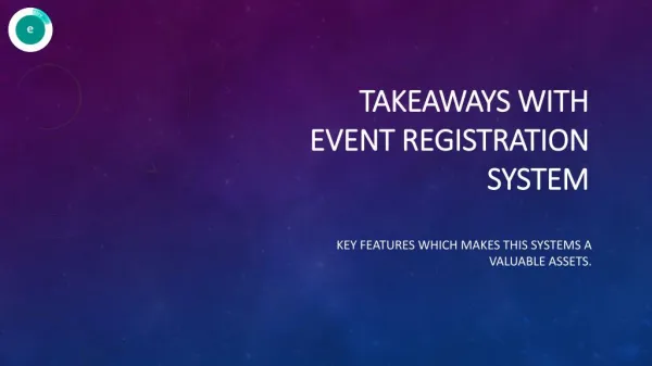 Takeaways With Event Registration System.