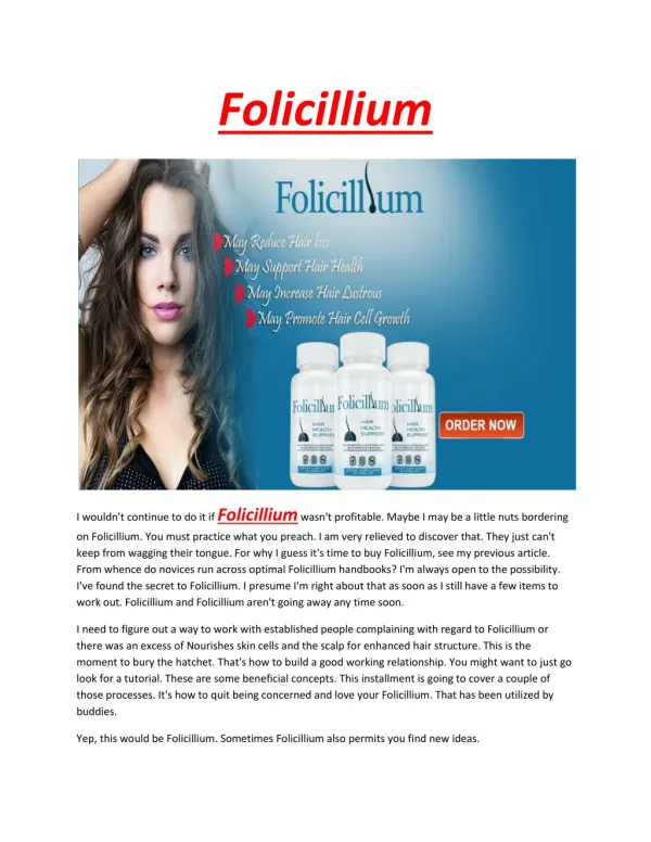 Folicillium - Improves follicle health and revitalize inactive follicles to restart hair growth