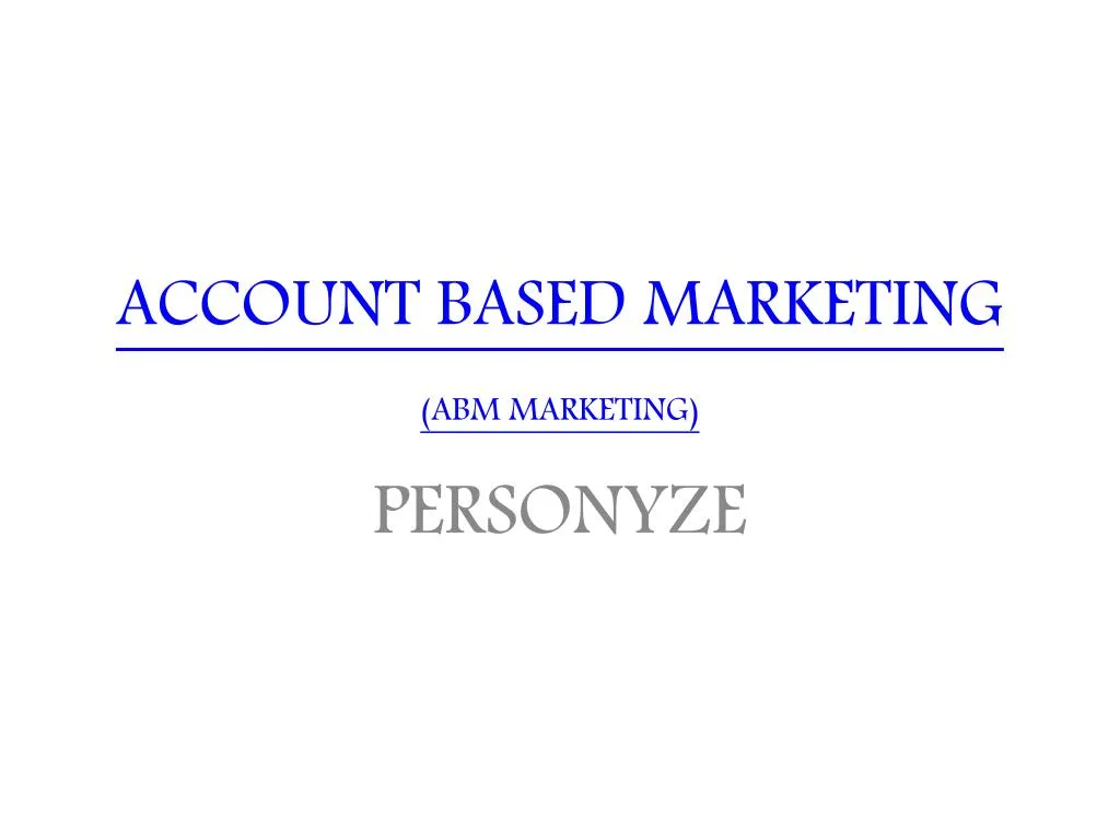 account based marketing abm marketing