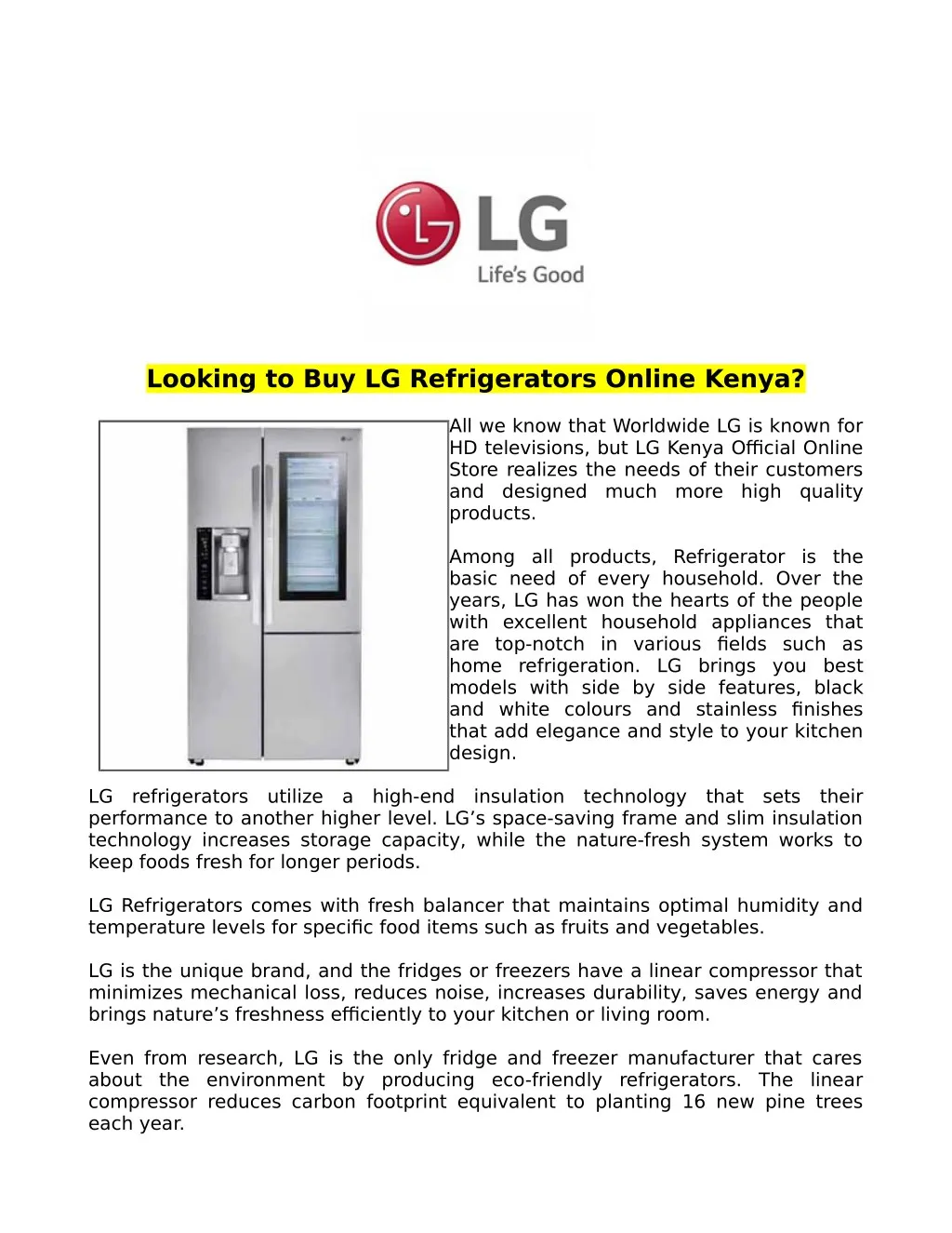 looking to buy lg refrigerators online kenya