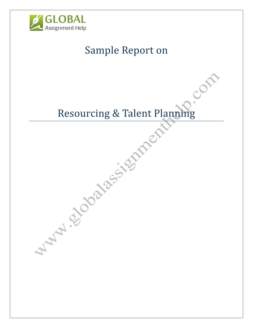 sample report on resourcing talent planning