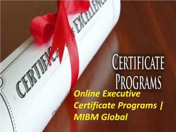 Online Executive Certificate Programs | MIBM Global