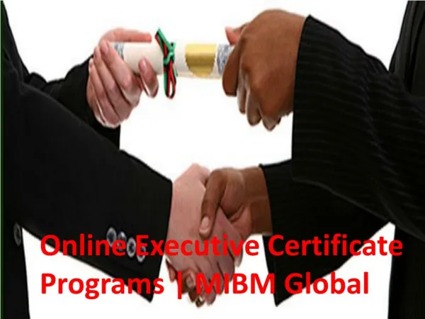 online executive certificate programs mibm global