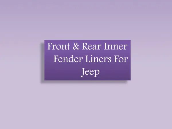 Front & Rear Inner Fender Liners For Jeep