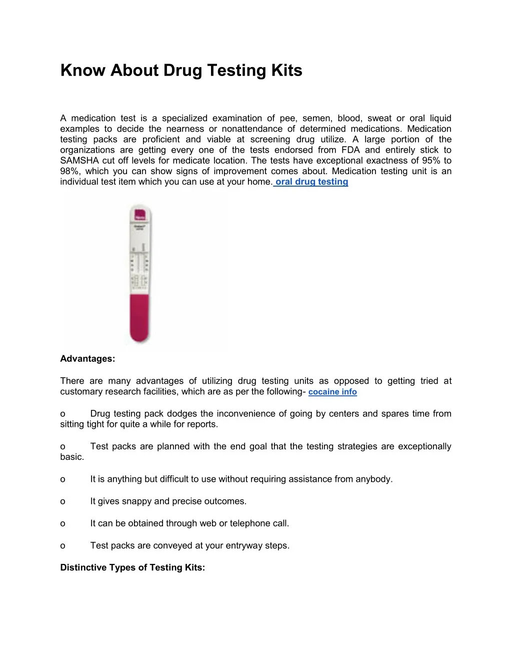 know about drug testing kits