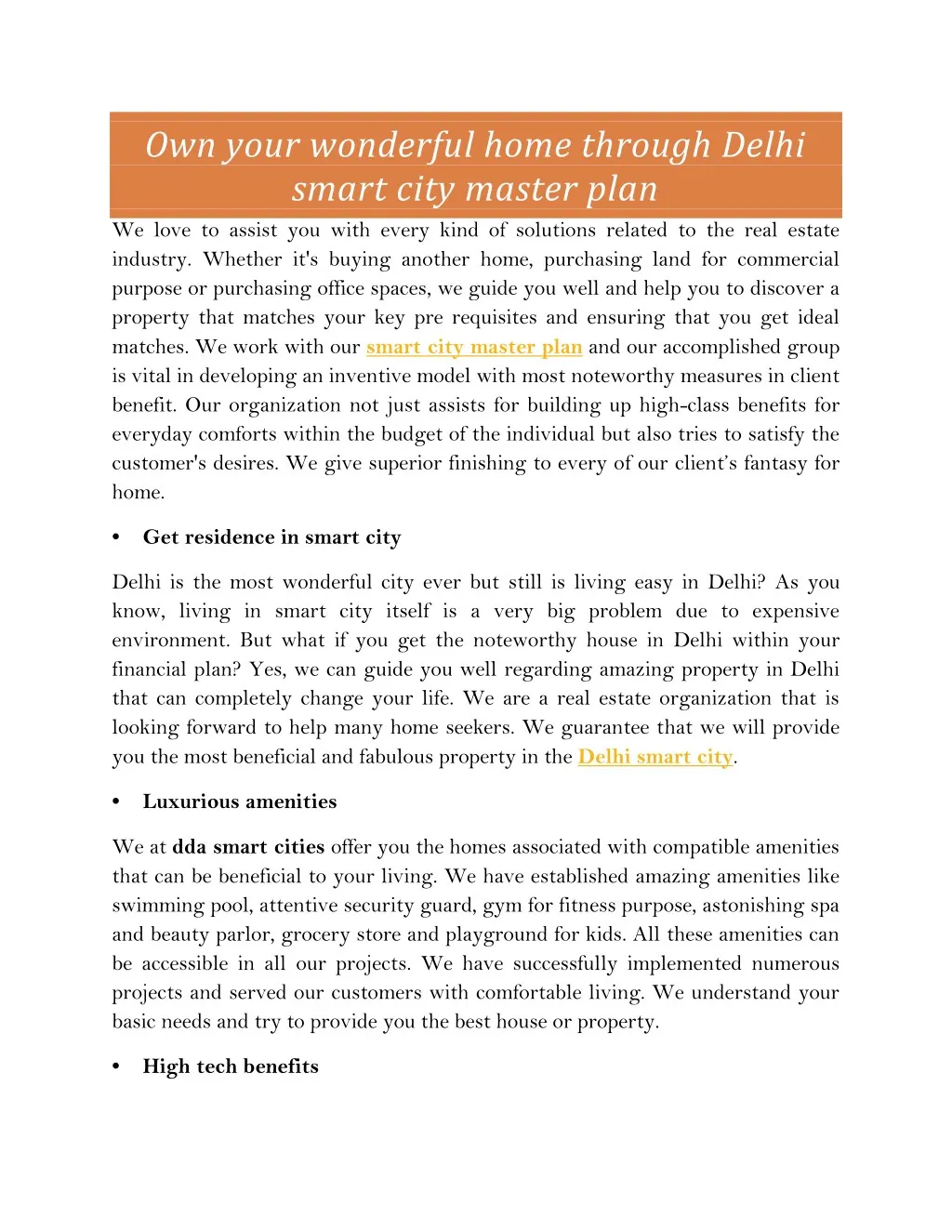 own your wonderful home through delhi smart city