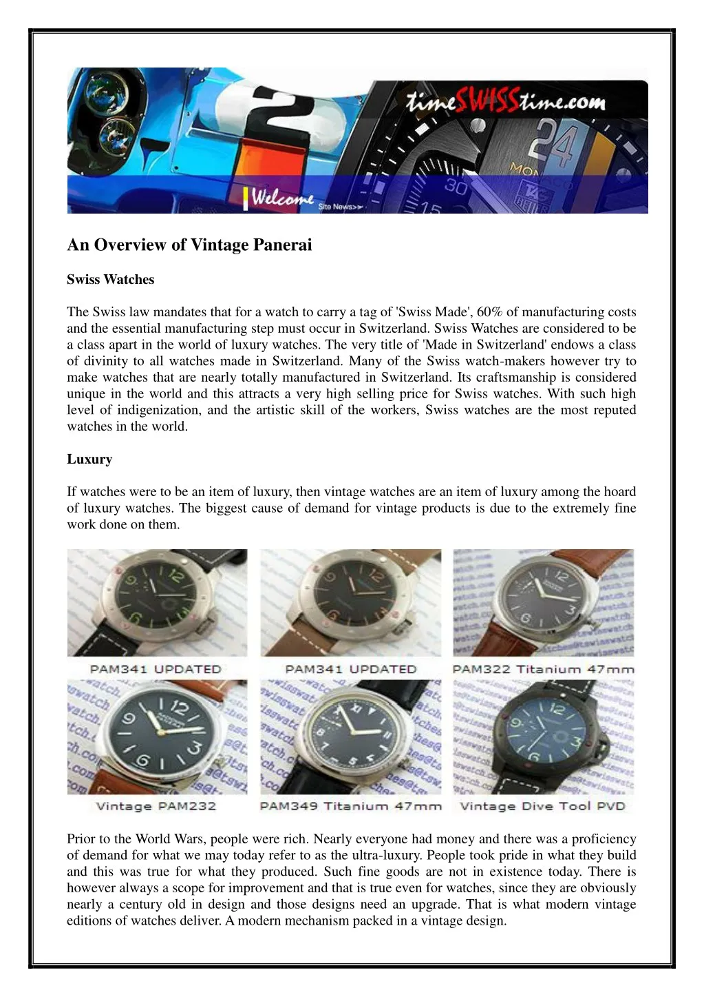 an overview of vintage panerai